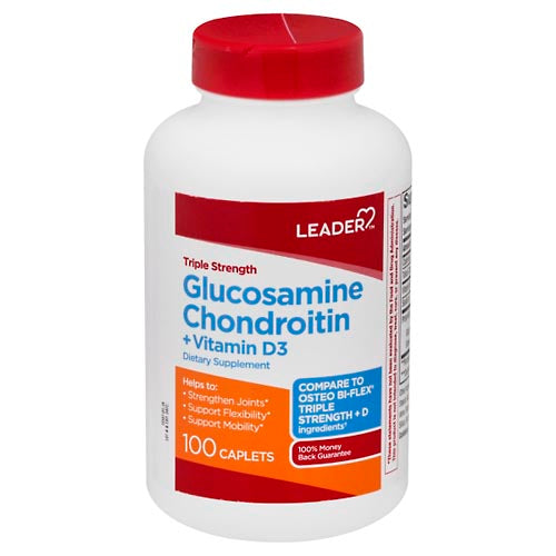 Leader™ Triple Strength Glucosamine Chondroitin + Vitamin D3 – Caplets