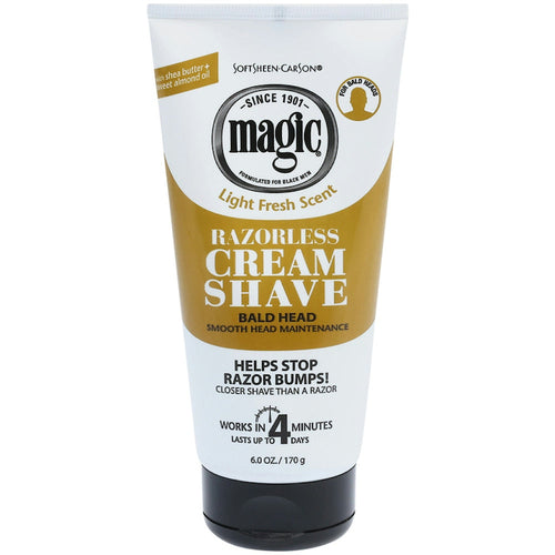 Magic Razorless Cream Shave, Hair Removal Cream for Men, Regular Strength – 6 oz