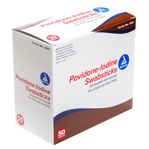 Povidone Iodine 10% Swabstick, 50 EA