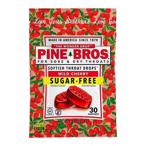 Pine Bros.® Softish Throat Drops – Wild Cherry – Sugar Free