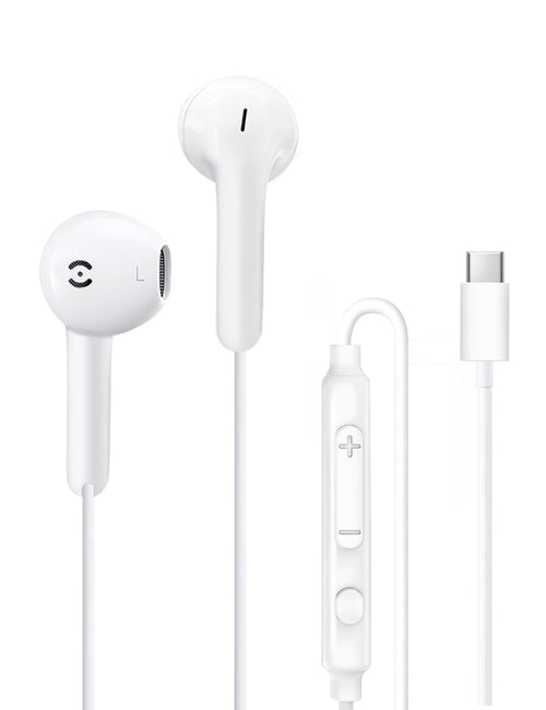 Wired Earbuds with Mic — Type C Headphones for iPhone 17e/17/16/15 Pro Max, Sams