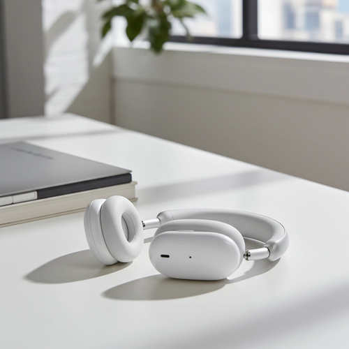 Wireless Over-Ear Headphones with Active Noise Cancelling, Built-In Microphone,