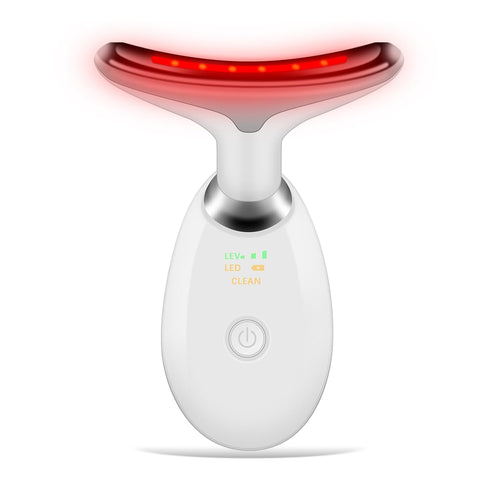 & Neck Massager — Portable Facial Beauty Device with 7-Color LED Lights for Skin
