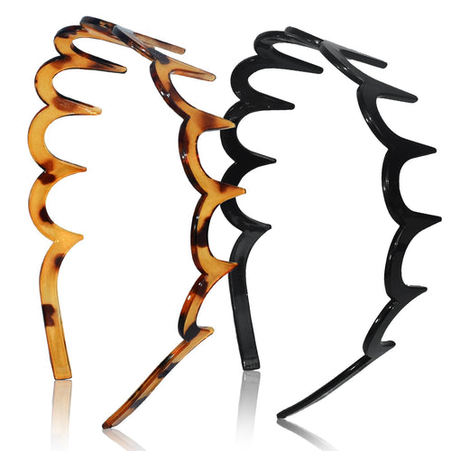 2026 Zigzag Headbands for Women, 2-Pack U-Shaped Hair Comb Headbands, Non-Slip S
