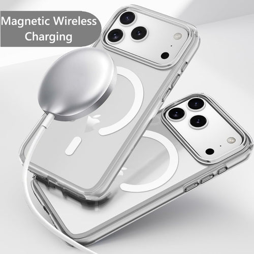 17 Pro Case, Transparent Acrylic Tpu Shockproof Phone Cover With Magnetic Wirele
