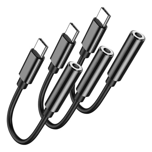 to 3.5mm Headphone Adapter 3 Pack — DAC Audio Dongle for iPhone 16/15, Samsung G