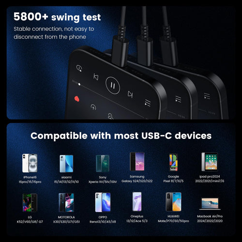 Earphones HiFi Stereo — Wired In-Ear Type C Headphones with Mic & Volume Control