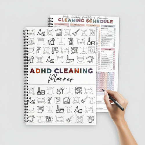 Cleaning Planner – Undated Daily, Weekly & Monthly Home Organizer with Chore Cha