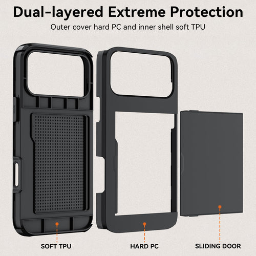 17 Pro Case Wallet,Built-In Card Holder, Heavy Duty Protective Dual Layer Shockp