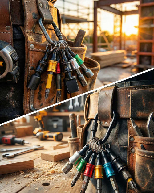 1/4 Hex Shank Drill Bit Holders Keychain for Nut & Impact Driver Drill Bits, Pus