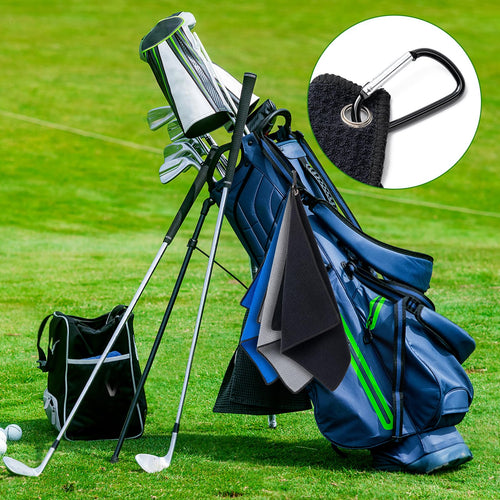 3 Pack Golf Towels(16" X 16") with Carabiner Clip,Microfiber Fabric Waffle Patte