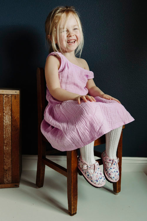 Kids Floral Mary Janes – Breathable Flower Pattern Toddler Dress Shoes
