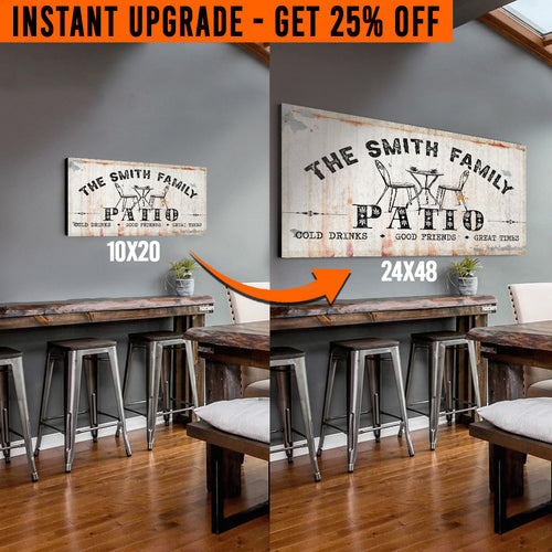Upgrade Your 20x10 Inches 'Family Patio' (Style 1) Canvas To 48x24 Inches