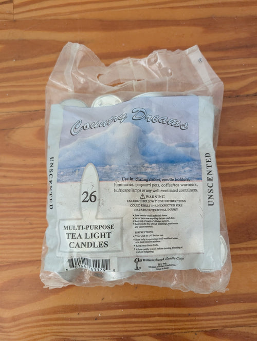 "Country Dreams" Tea Lights from Old Williamsburgh Candle Corp. - Candles (Wax, Metal Tealight Candles, Traditional, Farmhouse, White)