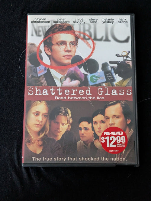 Shattered Glass DVD (2003) Hayden Christensen, Peter Sarsgaard, Chloë Sevigny