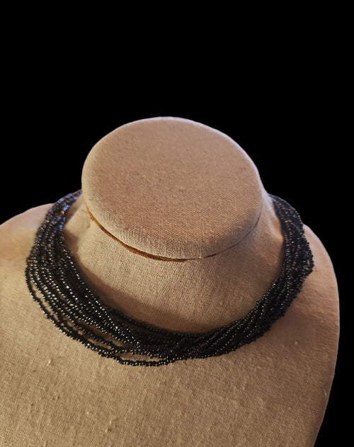 Women's Elegant Black seed Beaded Necklace