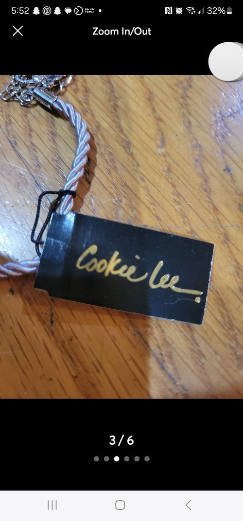 4 Necklace chokers Pink, Tan, Grey, green by Cookie Lee