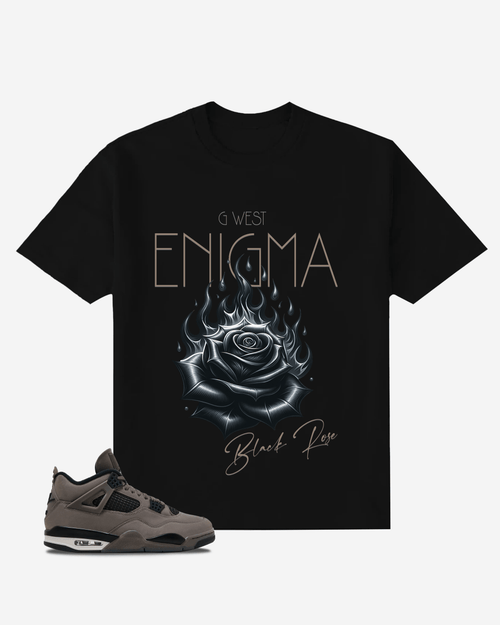 G West Enigma Black Rose Oversized T-Shirt Mens