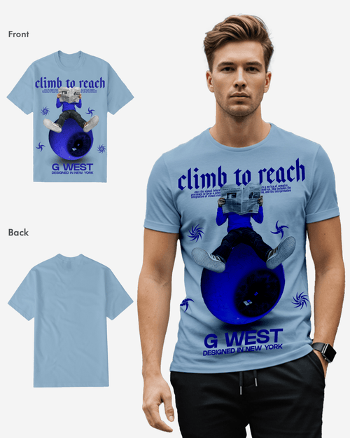 G West Mens News Paper Light Blue Tee