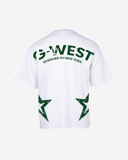 G West Mens Oversized Cricket White T-Shirt