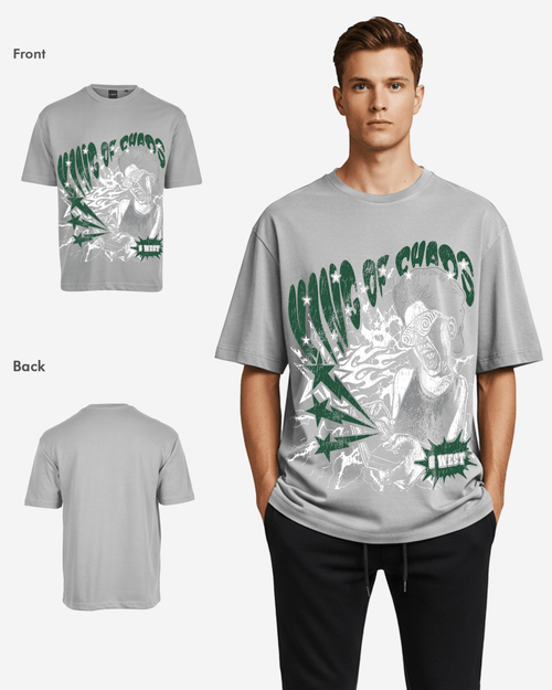 G West Mens Oversized King Of Chaos T Shirt