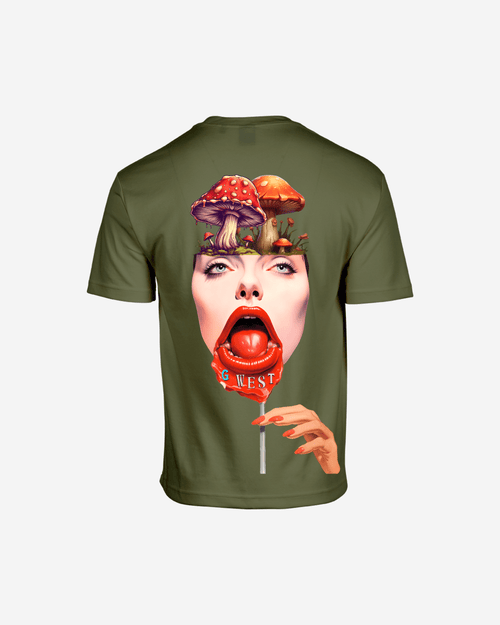 G West Mens Oversized Lollipop Mushroom Oversized Tee