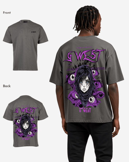G West Oversized Purple Eye T-Shirt Mens