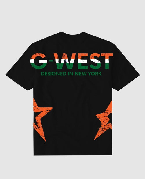 G West Mens Oversized Tee Cricket India Logo T-Shirt