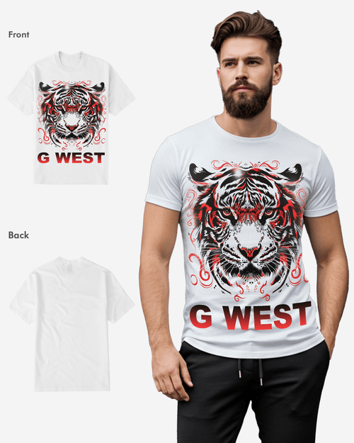 G West Mens Red Tiger Tee
