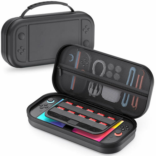 STARTRC GAMES Switch 2 Carrying Case Large PU Hard Travel Bag Black