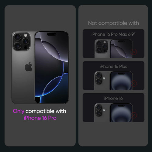 MINSLIS iPhone 16 Pro Screen Protector 9H Tempered Glass HD Clear Case Friendly