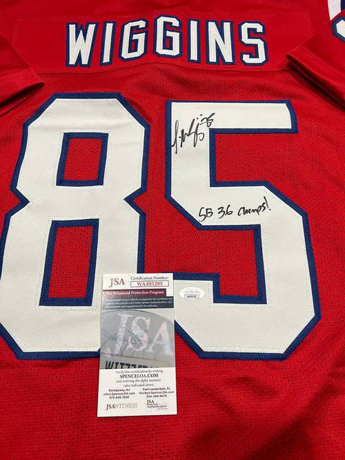 Jermaine Wiggins Patriots Signed Inscribed Jersey (JSA COA)