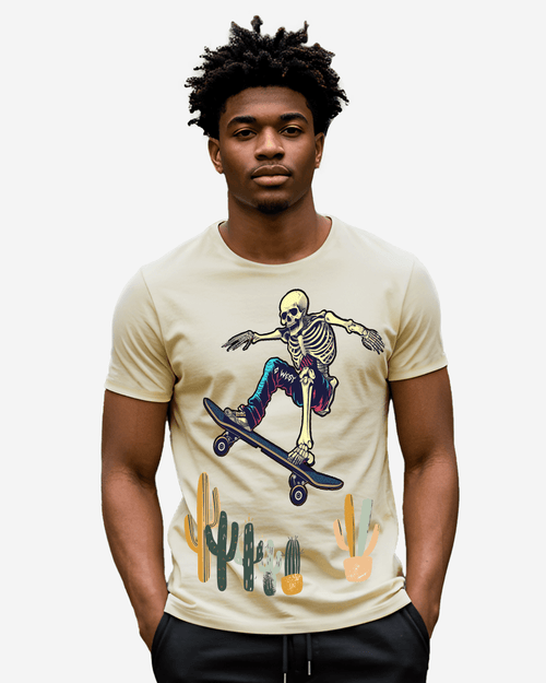 G West Mens Regular Fit Cactus Skate Front Graphic T Shirt