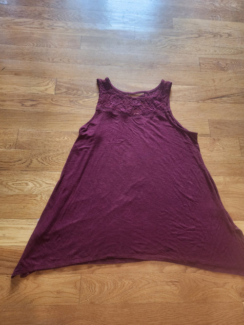 Faded Glory Women's XL 16-18 Sleeveless Stretch Tank Top with lace an top