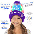 LED Light Up Glow Unicorn Beanie Hat with Pom Gifts for Girls Kids and Boys (One Size)