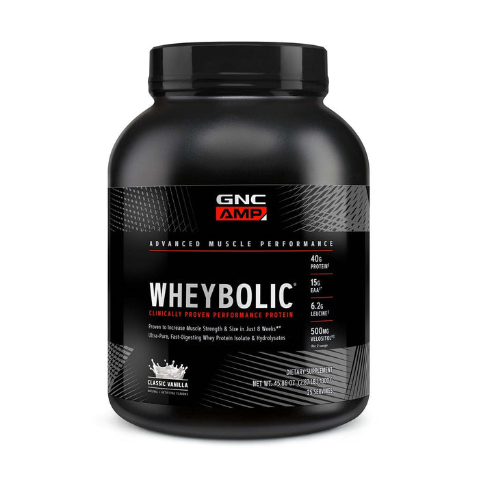 GNC AMP Wheybolic Protein Powder, Classic Vanilla, 3.78 Lb (Exp 1/2027)