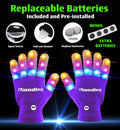 Purple LED Gloves, Light Up Shoe laces and Lighted Beanie Pom Hat Gift Set for Boys and Girls Kids Toys