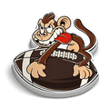 Monkey Football Hard Hat Decal