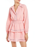 Aqua Smocked Waist Ruffled Dress, Size Small