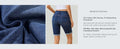 OFLUCK Women's Mid Rise Roll Cuff Stretch Denim Bermuda Shorts Dark Blue Size 10