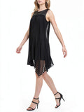 Dkny Mixed-Media Pleated Dress, Size XXS