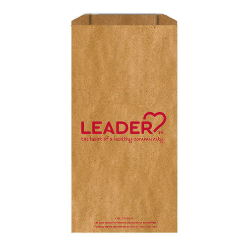 Leader Prescription Paper Bags, 5" x 2" x 10", White Pharmacy Bags - 2,000 Count Case