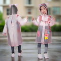 Ozznek Kids Clear Waterproof Raincoat – Transparent Backpack-Friendly Rain Jacket with Hood & Visor