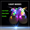 |4 Pairs| 5 Color Flashing LED Light Up Shoe Laces Glow in the Dark White Tie Shoelaces for Sneakers, Skates, 45 inch