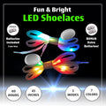 7 Color Strobe LED Light Up Shoe Laces Flashing Glow in the Dark White Tie Shoelaces for Sneakers, Skates, 45 inch