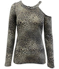 Inc Asymmetrical Animal-Print Top, Size Large