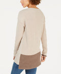 Style & Co Petite Colorblocked Tunic Sweater