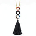 Inc Gold-Tone Resin Heart and Tassel Pendant Necklace, 30 + 3 Extender