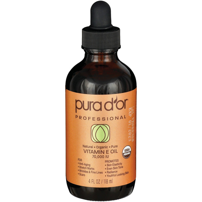 PURA D'OR® Professional Organic Vitamin E Oil Blend – 70,000 IU (4 oz)