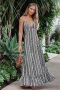 Cupshe Womens Flounce Maxi Beach Dress - Black